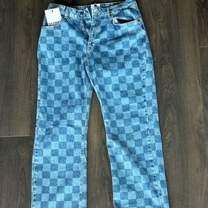 NWT Ragged jeans pattern squares